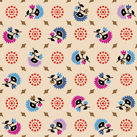 Small Motif design Print block for fabric apparel textileのイラスト素材