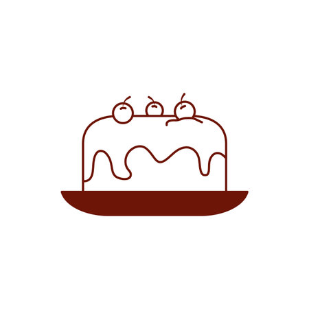 Sweet cake line style icon design, dessert food delicious sugar snack and tasty theme Vector...