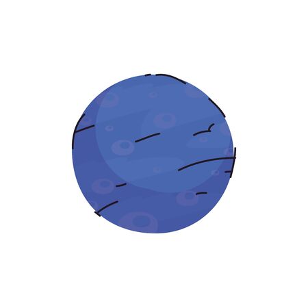 Neptune planet line and fill style icon of Space futuristic cosmos outside universe galaxy astronomy adventure and exploration theme Vector illustrationのイラスト素材