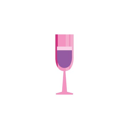Champagne cup fill style icon design, Alcohol drink bar beverage liquid menu surprise restaurant and celebration theme Vector illustrationのイラスト素材