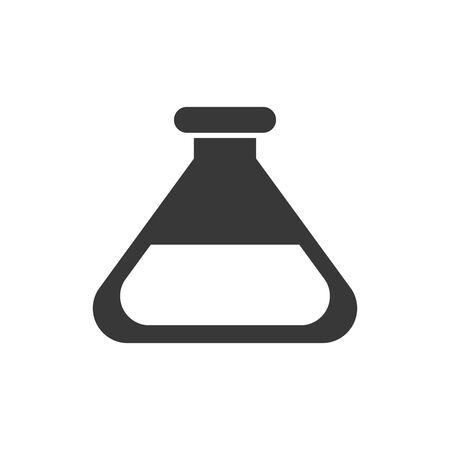 Flask silhouette style icon design, Chemistry science laboratory research technology biology equipment and test theme Vector illustrationのイラスト素材