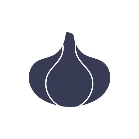 garlic silhouette style icon design, Vegetable organic food healthy fresh natural and market theme Vector illustrationのイラスト素材