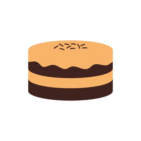 Sweet cake flat style icon design, dessert food delicious sugar snack and tasty theme Vector illustrationのイラスト素材