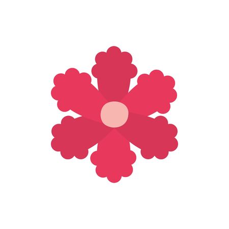 Red and pink flower flat style icon design, floral nature plant ornament garden decoration and botany theme Vector illustrationのイラスト素材