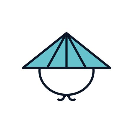 Japanese house line fill icon design, Japan culture asia travel landmark famous asian and oriental theme Vector illustrationのイラスト素材
