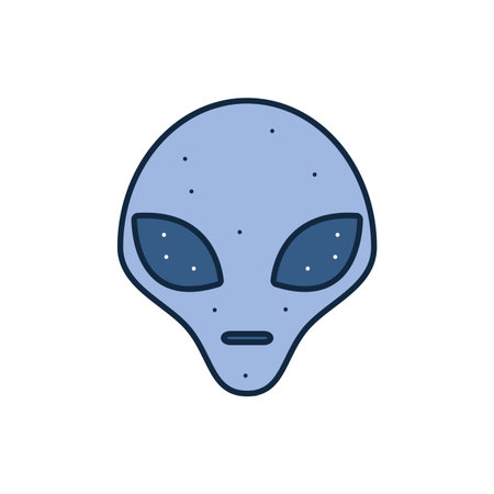 Alien line fill style icon of Space futuristic cosmos outside universe astronomy adventure and...