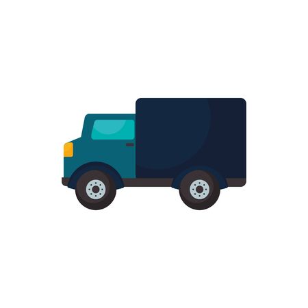 Truck vehicle flat style icon design, Transportation travel trip urban motor speed fast and driving theme Vector illustrationのイラスト素材