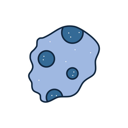 Asteroid line fill style icon of Space futuristic cosmos outside universe astronomy adventure and exploration theme Vector illustrationのイラスト素材