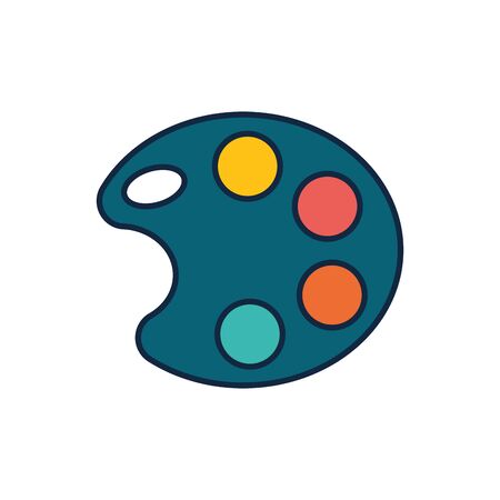 Paint palette line fill style icon design, Art creativity tool instrument painter draw school abstract and work theme Vector illustrationのイラスト素材