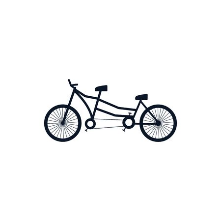 bike for two silhouette style icon design, Vehicle bicycle cycle healthy lifestyle sport and leisure theme Vector illustrationのイラスト素材