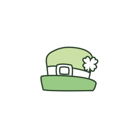 Hat line style icon design, Saint patricks day ireland celebration fortune irish natural and lucky theme Vector illustrationのイラスト素材