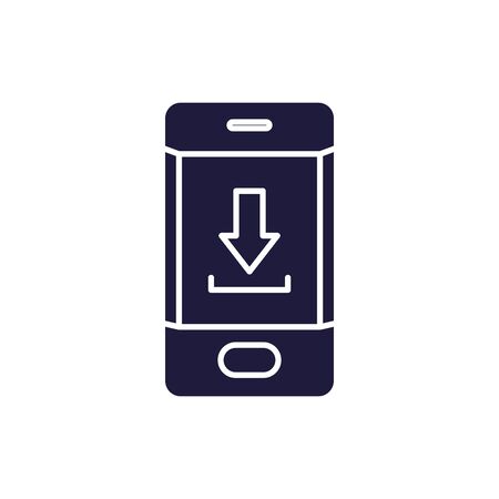 Ebook and smartphone silhouette style icon design, Education literature read library school university information learning and text theme Vector illustrationのイラスト素材