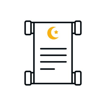 Ramadan koran half line half color style icon design, Islamic muslim religion culture belief religious faith god spiritual meditation and traditional theme Vector illustrationのイラスト素材