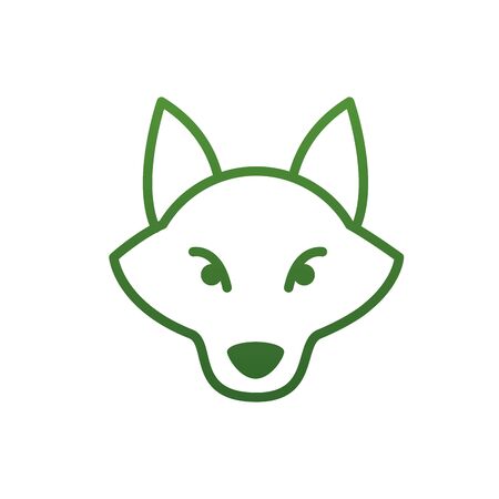Wolf gradient style icon design, Biodiversity life natural nature and adorable theme Vector illustrationのイラスト素材