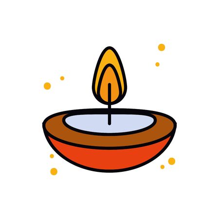 Candle line and fill style icon design, Fire flame candlelight light spirituality burn and decoration theme Vector illustrationのイラスト素材