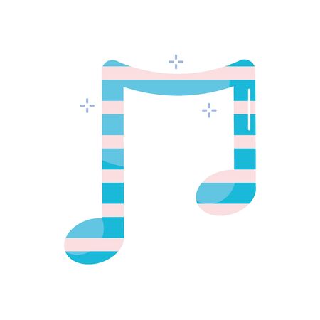 Note flat style icon design, Music sound melody song musical art and composition theme Vector illustrationのイラスト素材