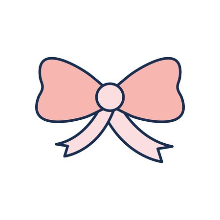 bowtie line fill style icon design, Cloth fashion style wear store shop retail fabric and made theme Vector illustrationのイラスト素材