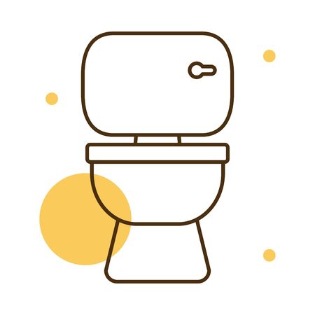 toilet block and line style icon design, Bathroom home houise interior modern room luxury apartment and hotel theme Vector illustrationのイラスト素材