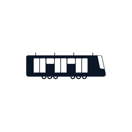 Trolleybus vehicle silhouette style icon design, Transportation travel trip urban motor speed fast and driving theme Vector illustrationのイラスト素材