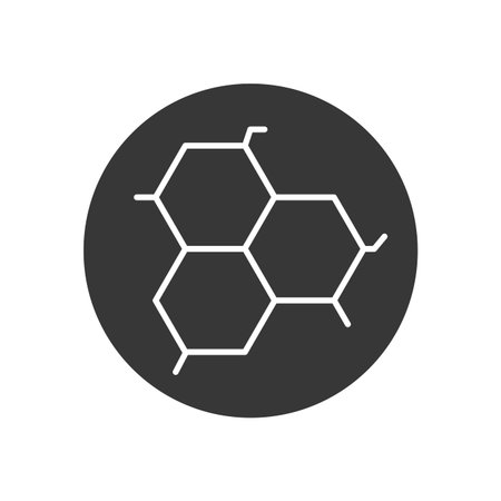 cells structure line block style icon design, Chemistry substance science laboratory research technology biology equipment and test theme Vector illustrationのイラスト素材