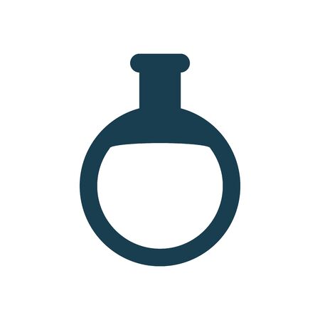 Flask silhouette style icon design, Chemistry substance science laboratory research technology biology equipment and test theme Vector illustrationのイラスト素材