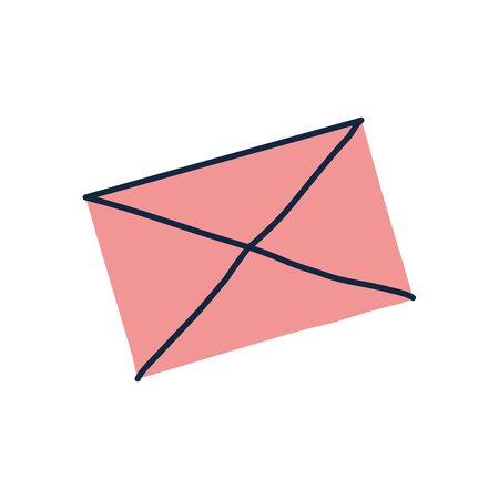 envelope doodle line fill style icon design, Ornament sketch art drawing cute idea creative and decorative theme Vector illustrationのイラスト素材