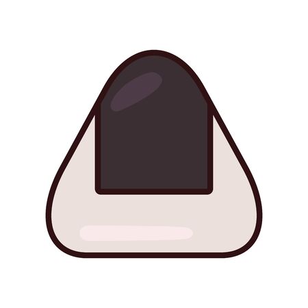 rice ball line and fill style icon design, fast food eat restaurant menu dinner lunch cooking and meal theme Vector illustrationのイラスト素材
