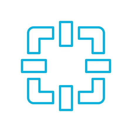 circuit square line style icon design, futuristic virtual technology modern innovation digital entertainment tech and simulation theme Vector illustrationのイラスト素材