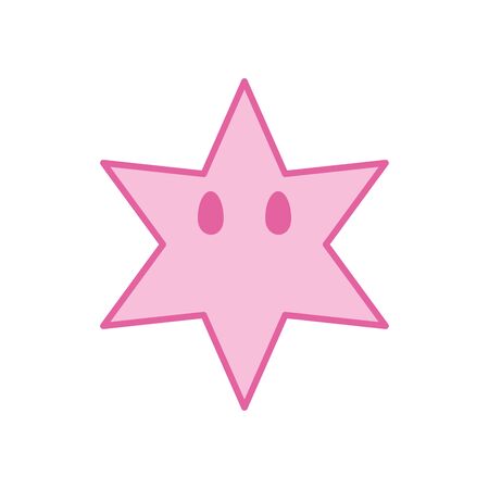 Star cartoon neon line and fill style icon design, Night bedtime sky space nature science celestial galaxy and astrology theme Vector illustrationのイラスト素材