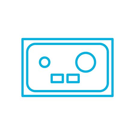 tablet with points and squares line style icon design, futuristic virtual technology modern innovation digital entertainment tech and simulation theme Vector illustrationのイラスト素材