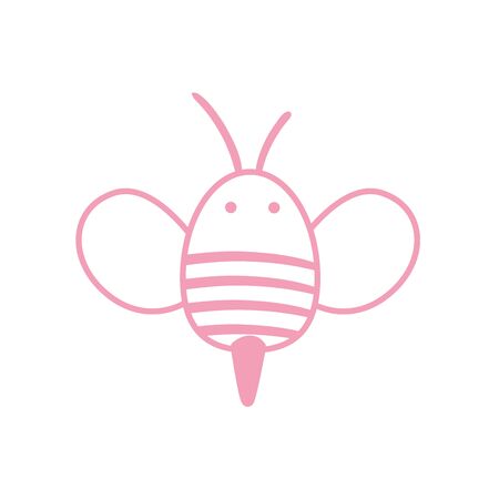 bee line style icon design, Animal insect bug cute character nature spring funny and fly theme Vector illustrationのイラスト素材