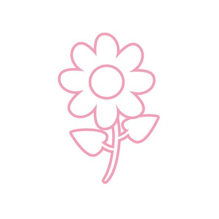 Natural flower line style icon design, floral nature plant ornament garden decoration and botany theme Vector illustrationのイラスト素材