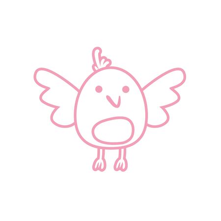Happy easter chick line style icon design, Spring decoration holiday greeting ornament celebration festive season tradition and festival theme Vector illustrationのイラスト素材