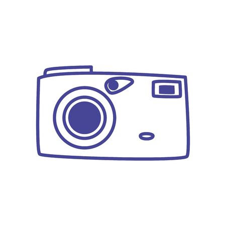 Camera device line style icon design, Gadget technology photography equipment digital photo focus and electronic theme Vector illustrationのイラスト素材