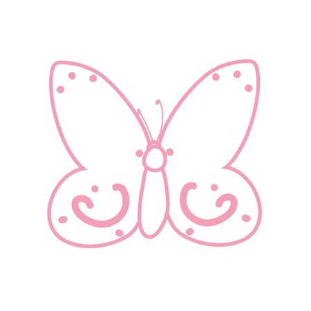 Cute butterfly line style icon design, Insect animal wings nature summer beauty fly and spring theme Vector illustrationのイラスト素材
