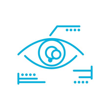 smart eye line style icon design, futuristic virtual technology modern innovation digital entertainment tech and simulation theme Vector illustrationのイラスト素材
