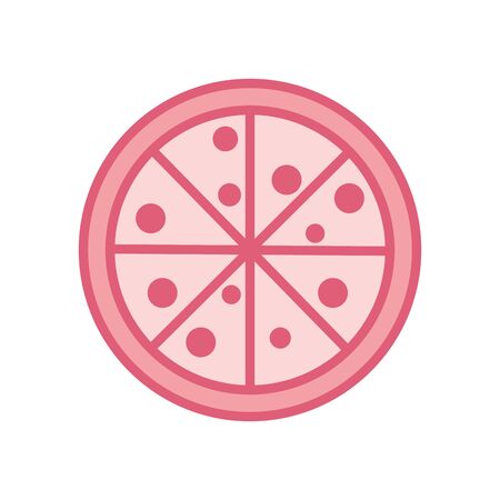 pizza line style icon design, fast food eat restaurant menu dinner lunch cooking and meal theme Vector illustrationのイラスト素材