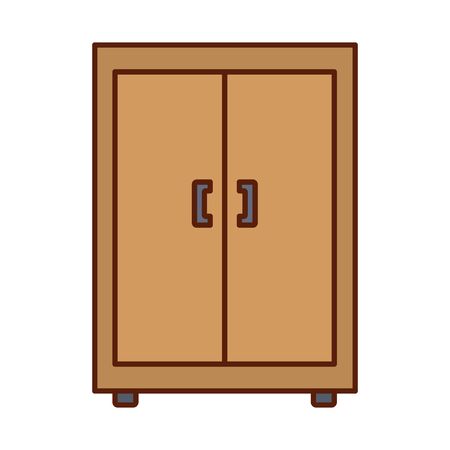 closet line and fill style icon design, Home room decoration interior living building apartment and residential theme Vector illustrationのイラスト素材