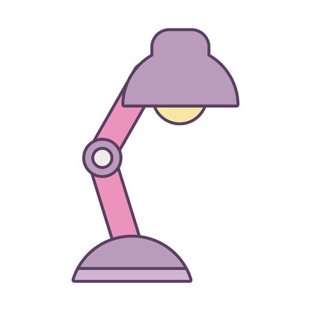 Desk lamp line and fill style icon design, Home office object light electric device power electricity tool and instrument theme Vector illustrationのイラスト素材