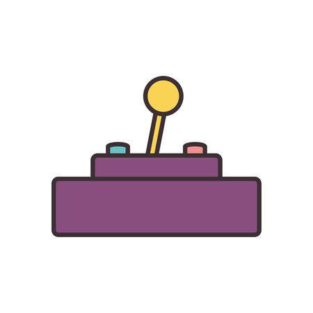 joystick line fill style icon design, Videogame play leisure gaming technology entertainment obsession digital and lifestyle theme Vector illustrationのイラスト素材