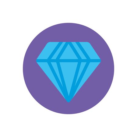 Diamond flat block style icon design of Gem jewelry stone brilliant crystal precious treasure and luxury theme Vector illustrationのイラスト素材