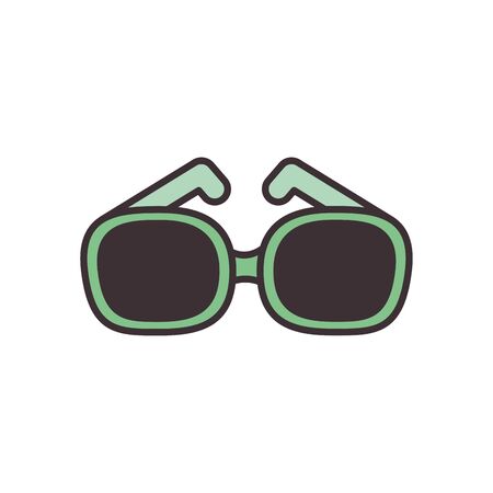 Glasses line fill style icon design, Fashion style accessory eyesight optical lens view modern sight and eye theme Vector illustrationのイラスト素材
