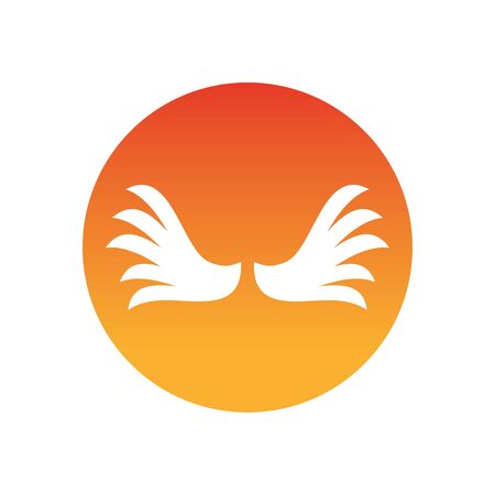 Wings silhouette block style icon design, animal feather bird angel wildlife flight freedom and tattoo theme Vector illustrationのイラスト素材