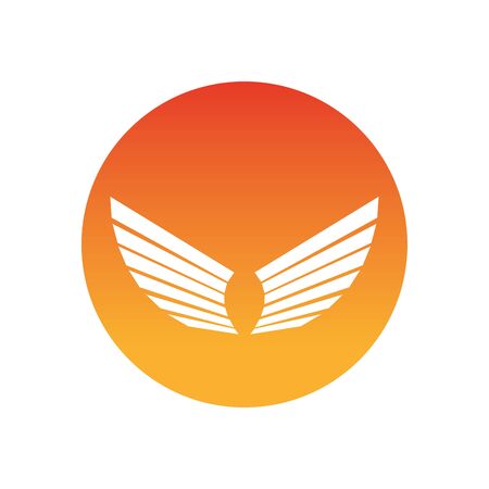 Wings silhouette block style icon design, animal feather bird angel wildlife flight freedom and tattoo theme Vector illustrationのイラスト素材