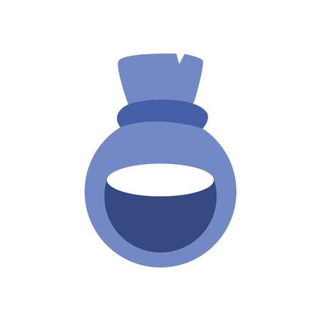 Flask line style icon design, Chemistry substance science laboratory research technology biology equipment and test theme Vector illustrationのイラスト素材