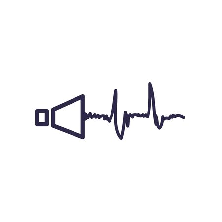 volume with wave fill style icon design, Music sound melody song musical art and composition theme Vector illustrationのイラスト素材
