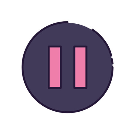 pause button fill style icon design, Music sound melody song musical art and composition theme...