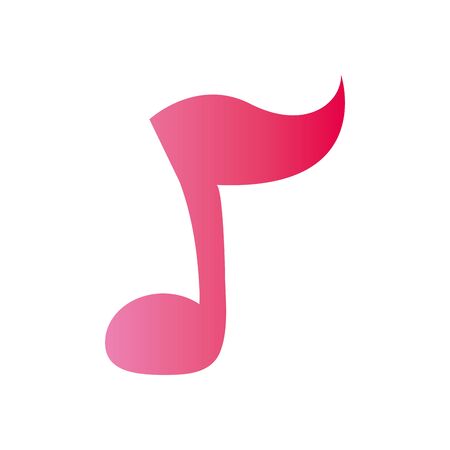 note gradient style icon design, Music sound melody song musical art and composition theme Vector illustrationのイラスト素材