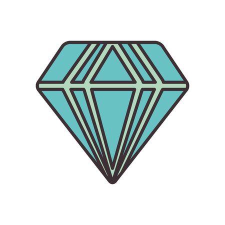 Diamond line fill style icon design of Gem jewelry stone brilliant crystal precious treasure and luxury theme Vector illustrationのイラスト素材