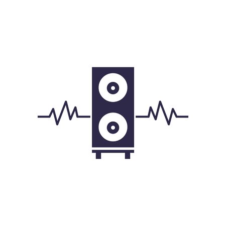 speaker and wave fill style icon design, Music sound melody song musical art and composition theme Vector illustrationのイラスト素材